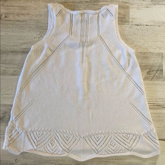 White Sleeveless Knit sweater Medium - Picture 5 of 6